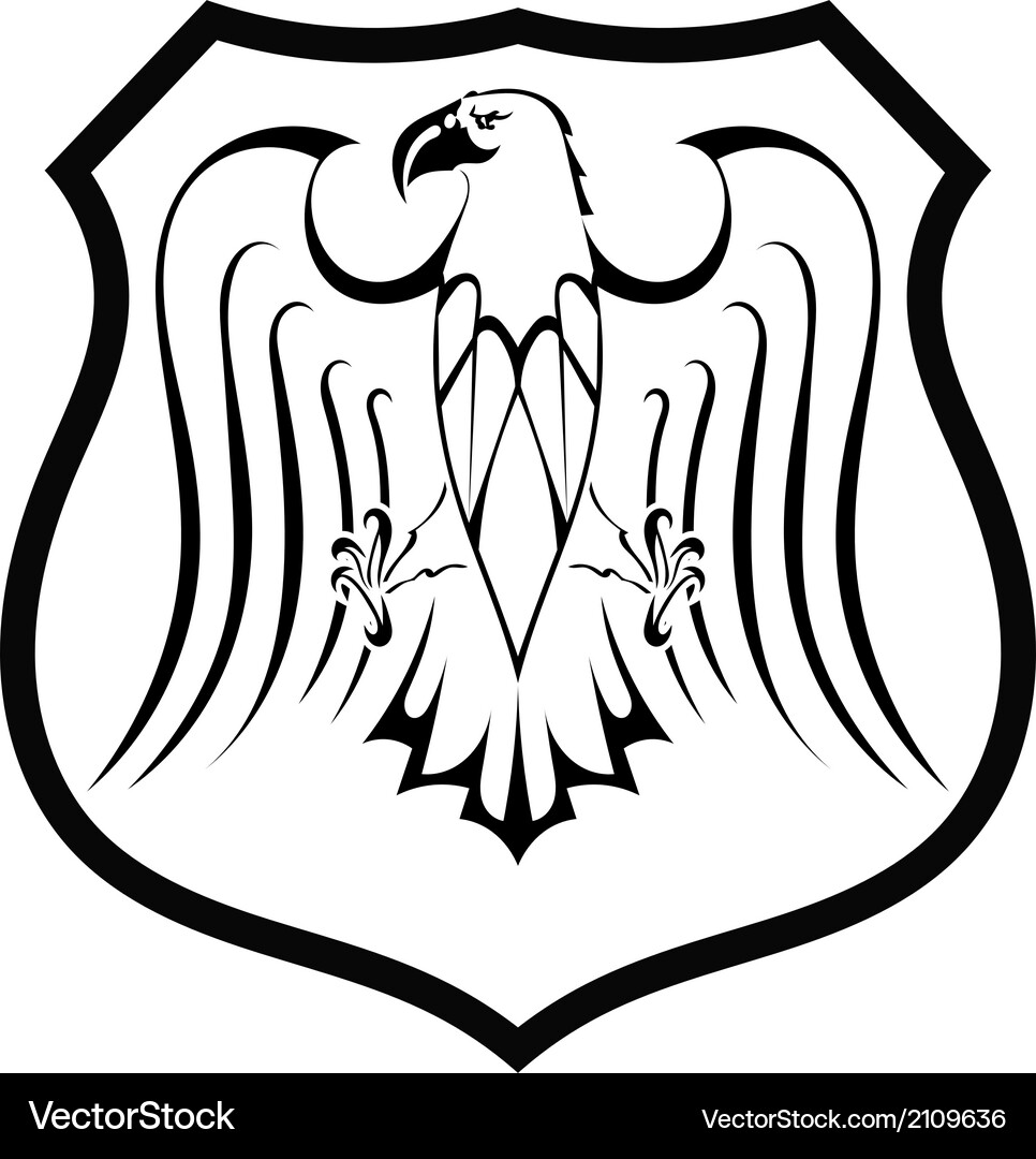 Black Eagle Shield Emblem Royalty Free Vector Image