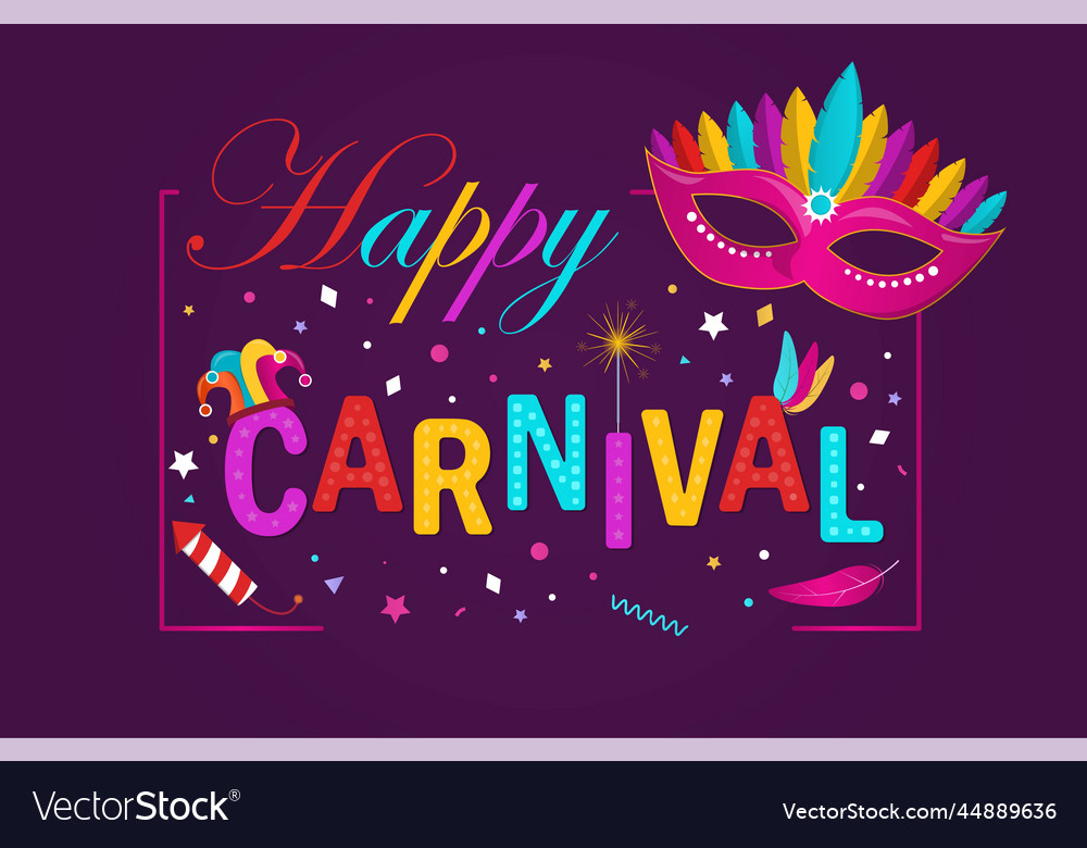 Carnival 2023 poster concept Royalty Free Vector Image