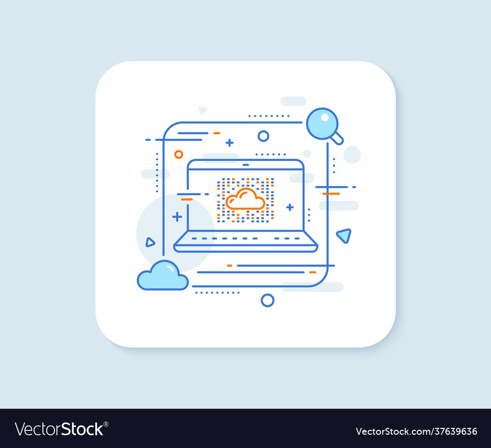 Cloud computing system line icon internet data vector image Cloud computing system line icon internet data