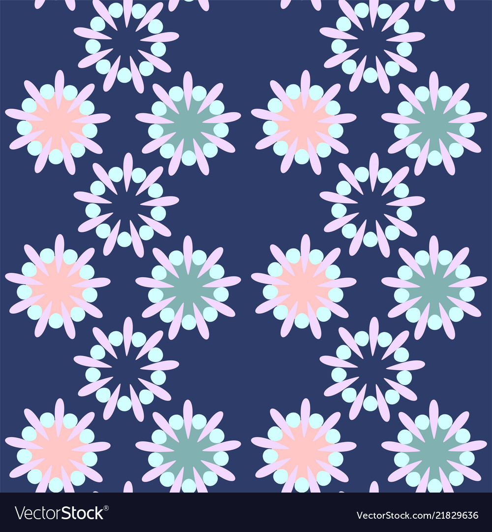 Cute seamless pattern in retro style round shapes