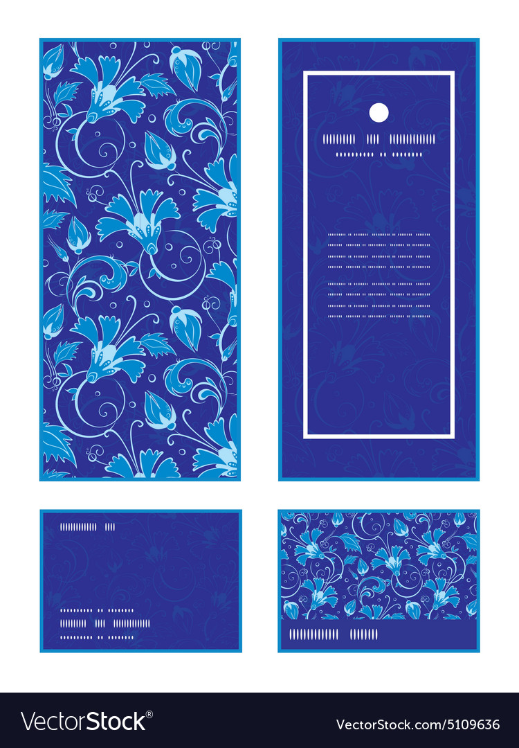 Dark blue turkish floral vertical frame