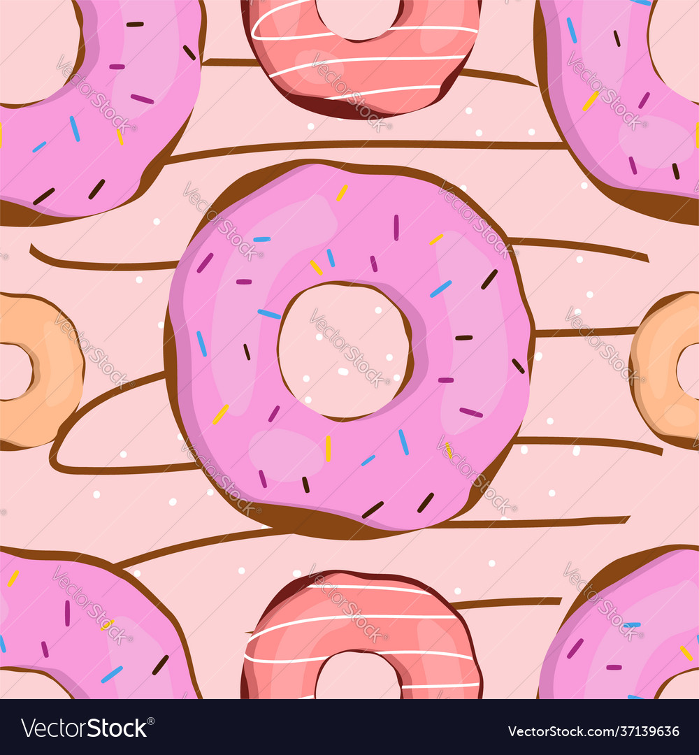 Donut pattern background vector image Donut pattern background