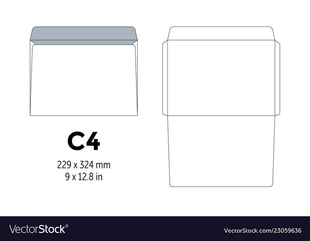 A4 Envelope template. Print ready template. C4 business Envelope. Template  for advertising, branding and corporate identity. Envelope with window.  Ready mockup for design. Vector illustration Stock Vector