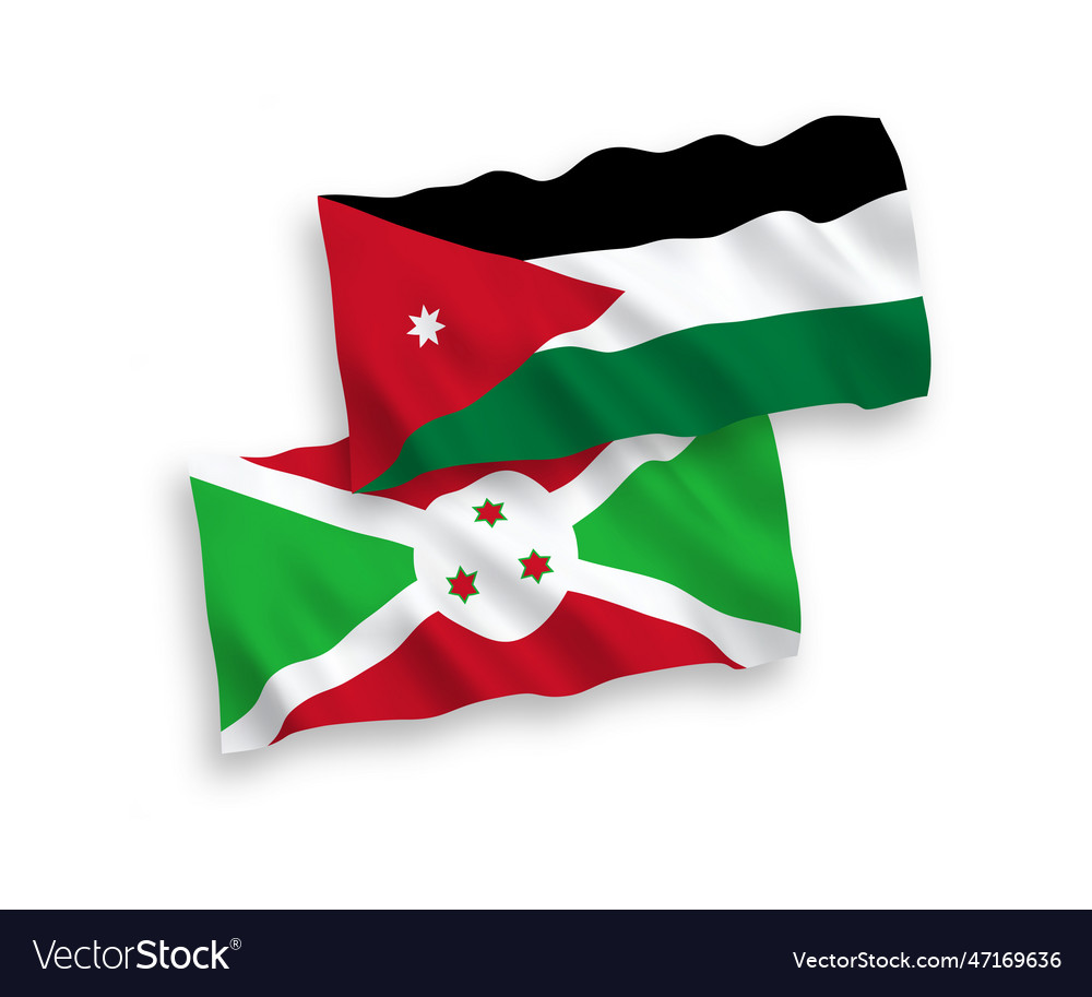 Flags of burundi and hashemite kingdom of jordan Vector Image