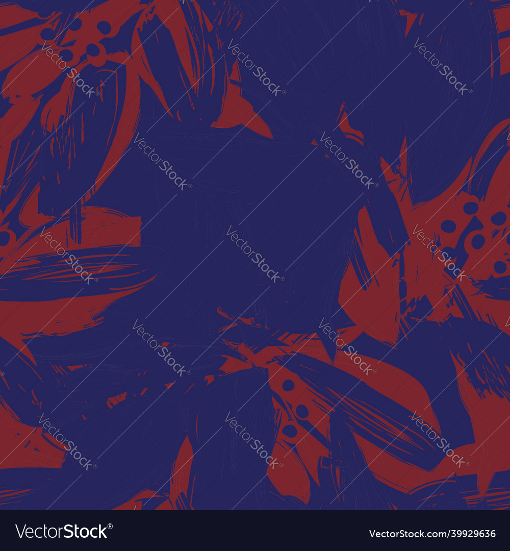 Floral brush strokes seamless pattern background vector image Floral brush strokes seamless pattern background