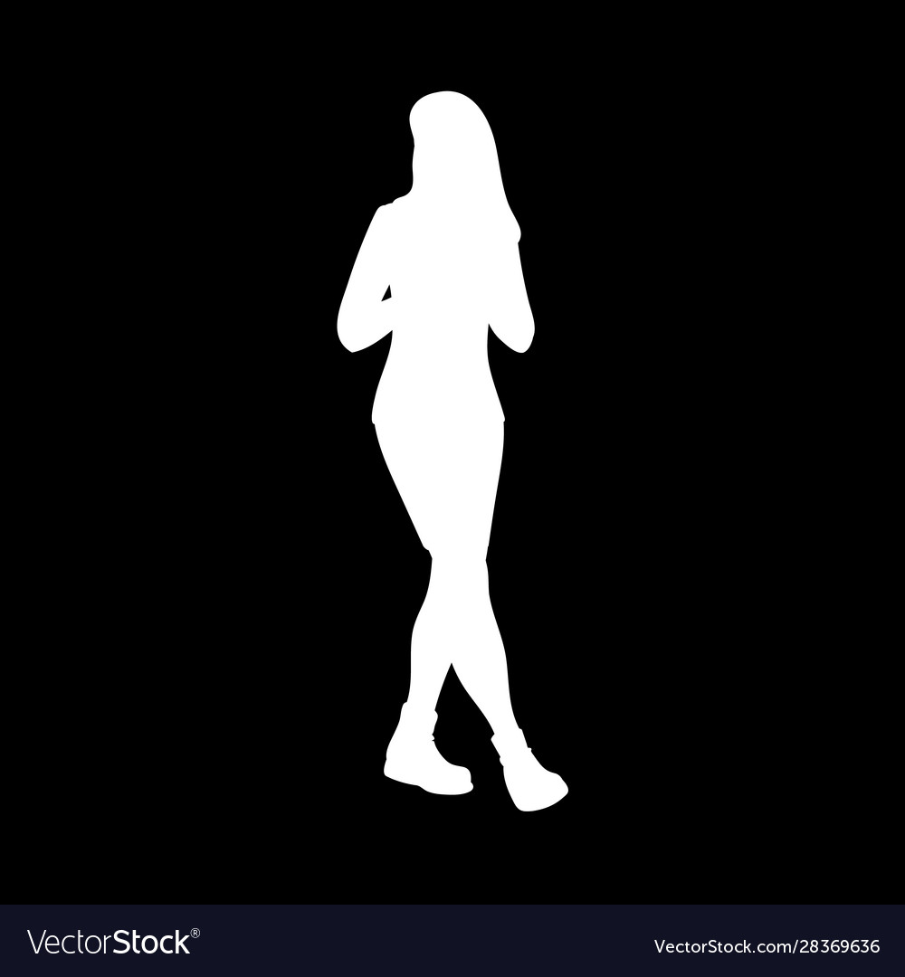 Mädchen mit langen Haar gehen wegsehen weiß
