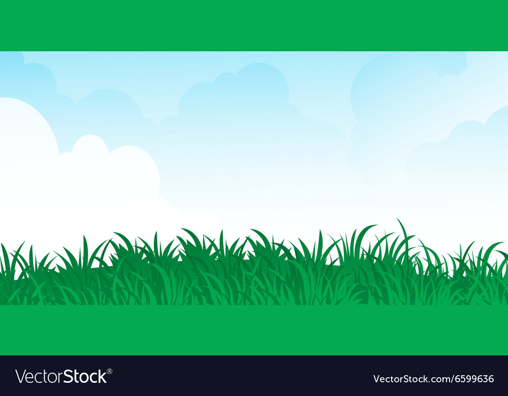 Green grass and blue sky Royalty Free Vector Image