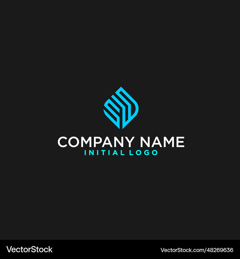 Letter sd or ds initial monogram logo design Vector Image