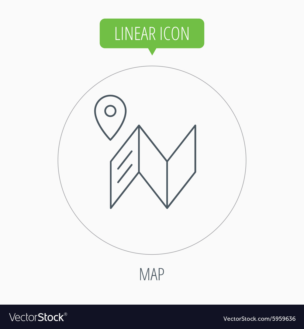Map icon gps navigation with pin sign