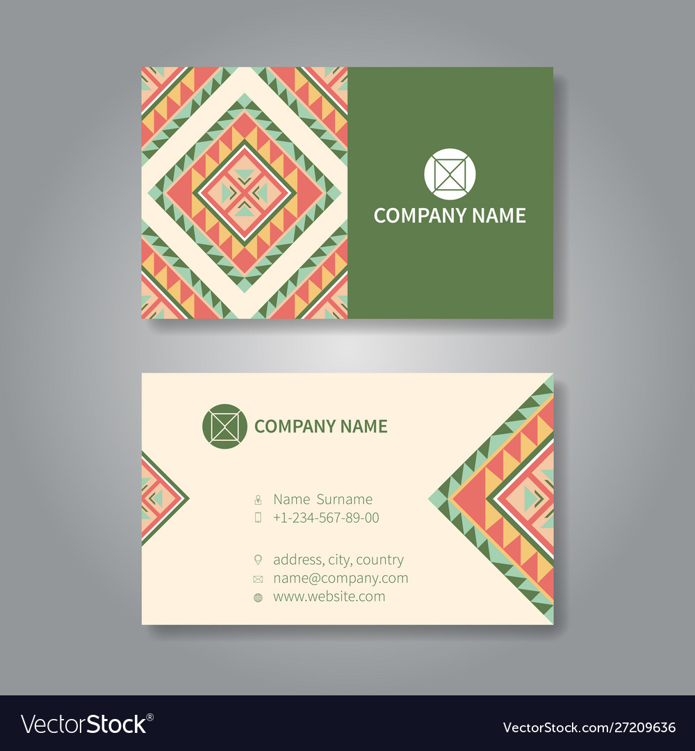 Modern Geometric Business Card Design Template Vector Image