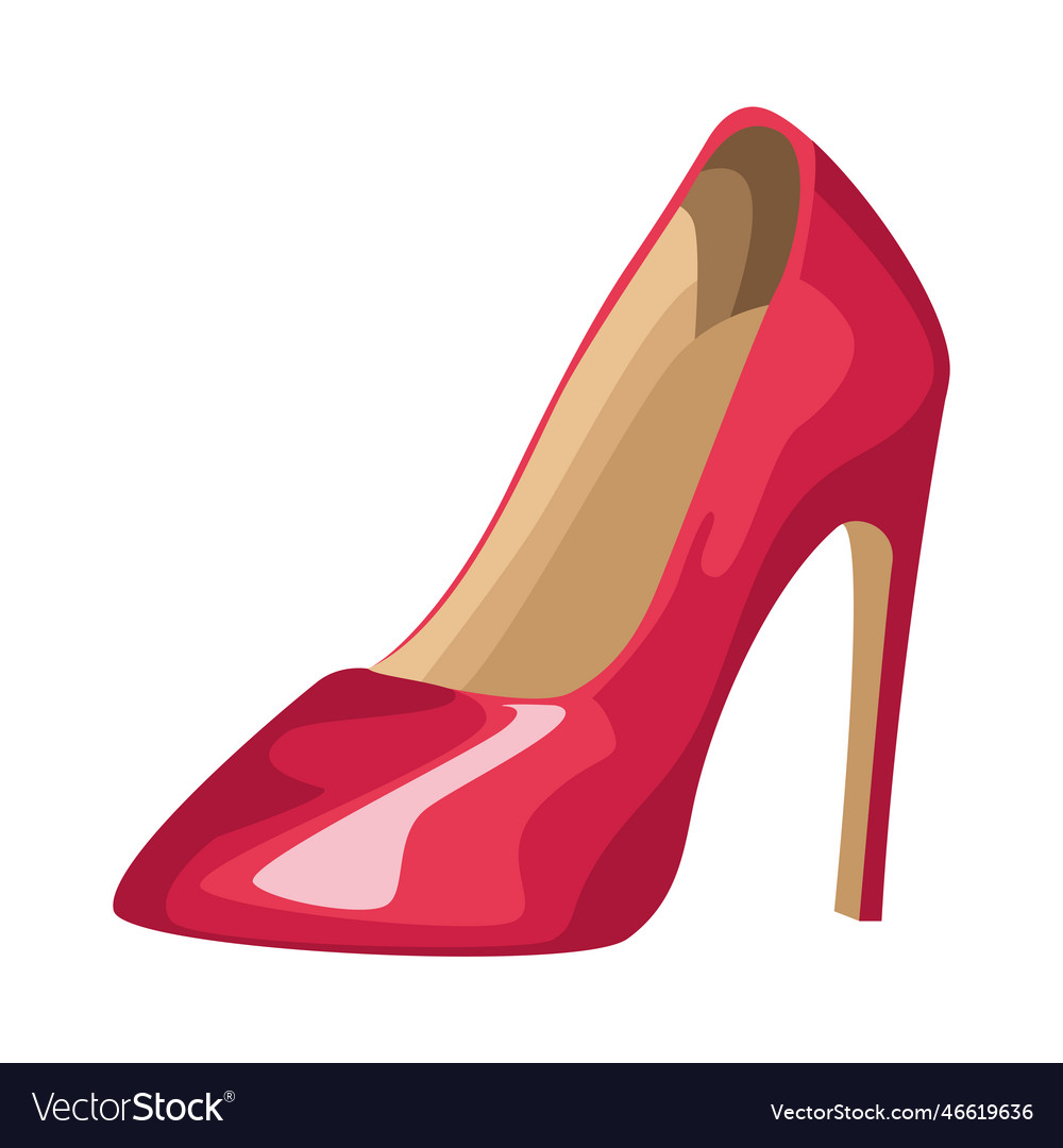 Red heel shoe female Royalty Free Vector Image