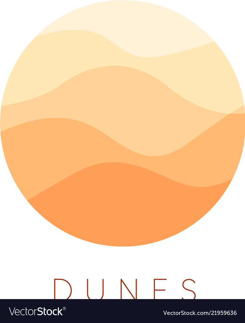 Sand dunes icon desert landscape logo Royalty Free Vector