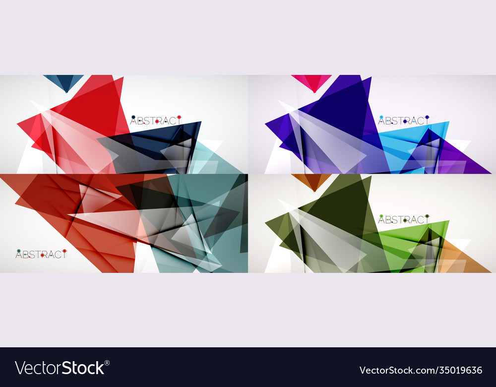 Set abstract backgrounds color triangle shapes vector image Set abstract backgrounds color triangle shapes