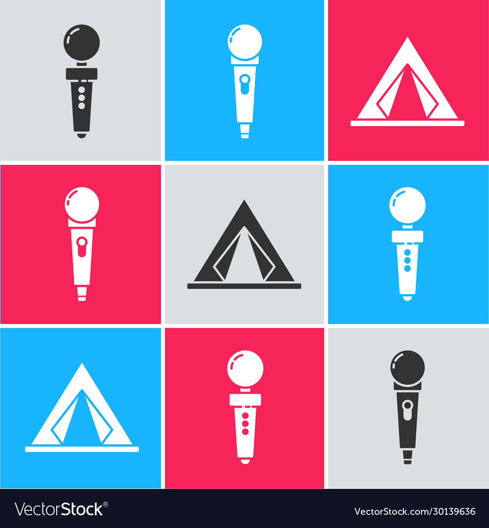 Set joystick for arcade machine microphone vector image Set joystick for arcade machine microphone