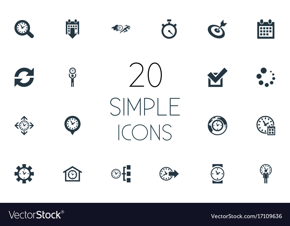 Set of simple time icons
