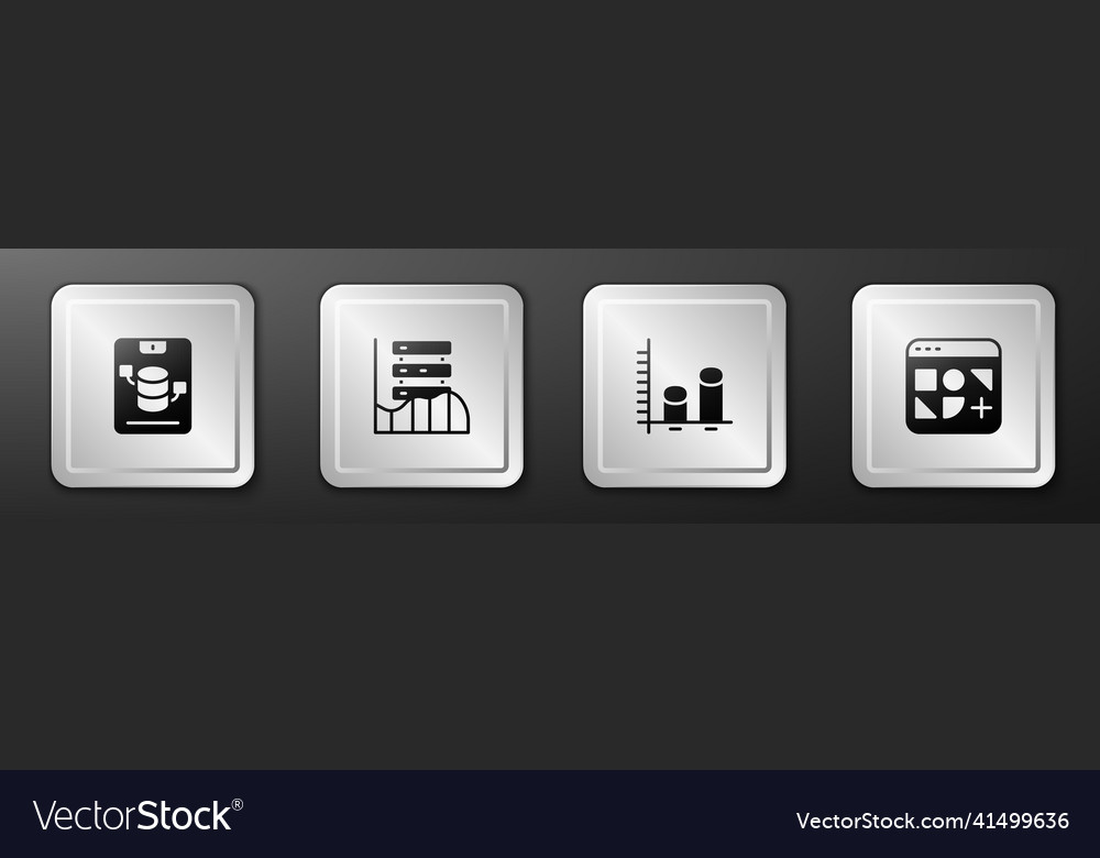 Set server data web hosting analysis vector image Set server data web hosting analysis