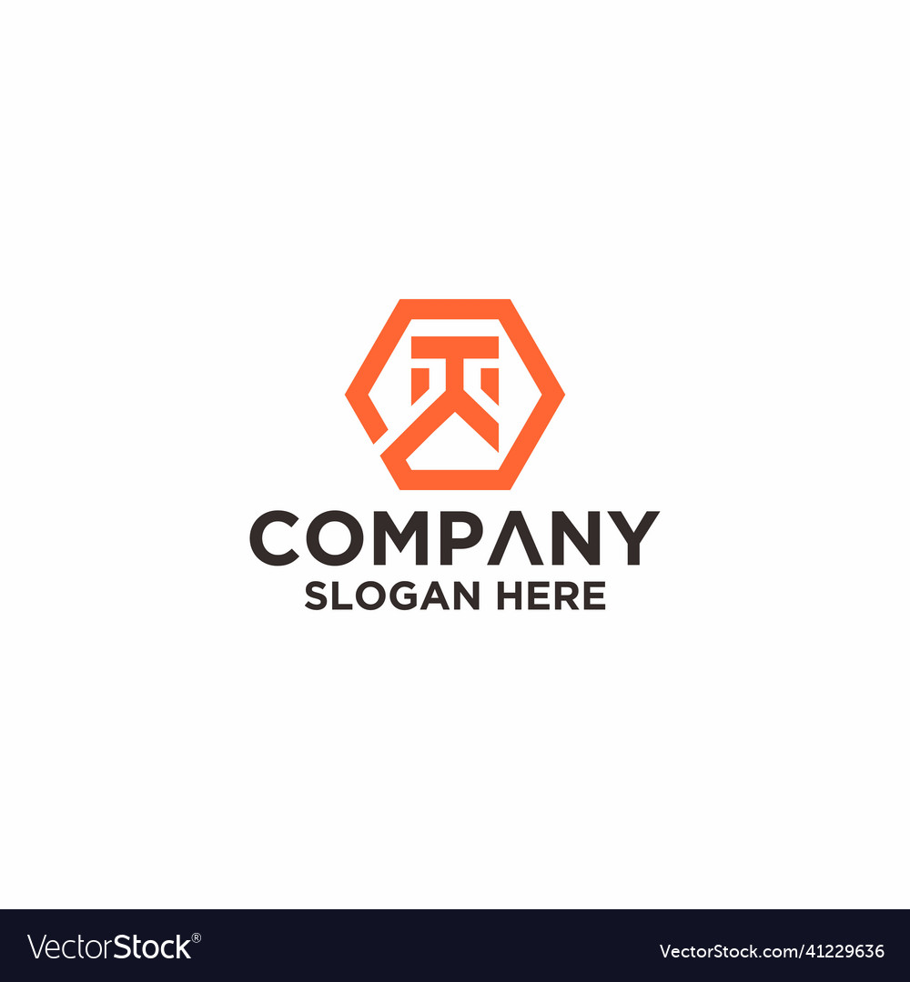 Ta initial monogram logo with hexagonal shape