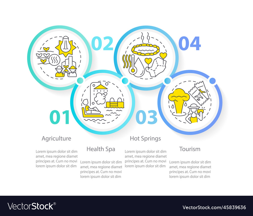 Usage of geothermal energy circle infographic Vector Image