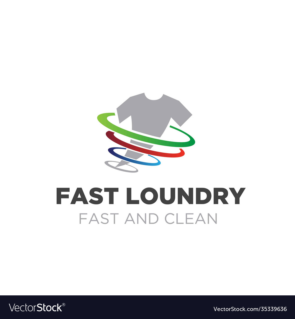 Wash logo designs for laundry service fast Vector Image