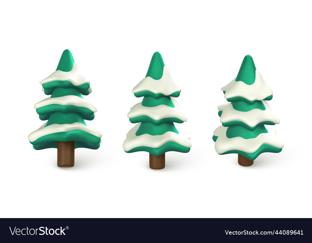 3d christmas tree in cartoon style xmas or new Vector Image 3d christmas tree in cartoon style xmas or new Vector Image