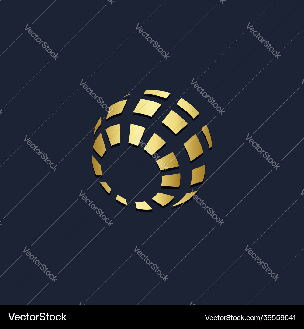 3d globe technology logo Royalty Free Vector Image