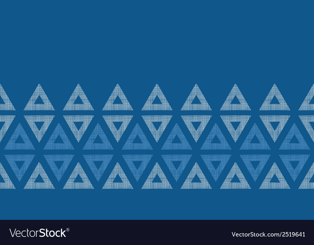 Abstract textile blue triangles ikat horizontal