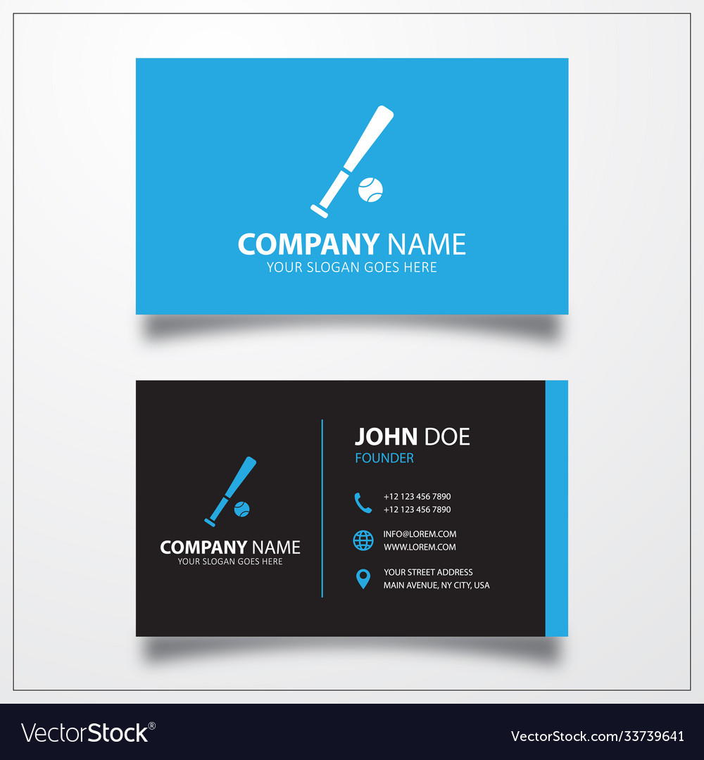 Baseball icon business card template