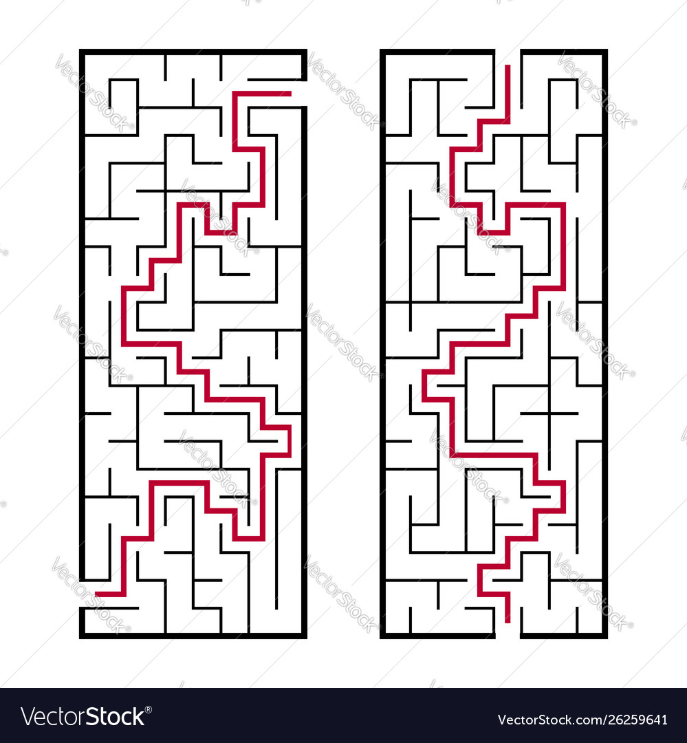 Black rectangular labyrinth with an input