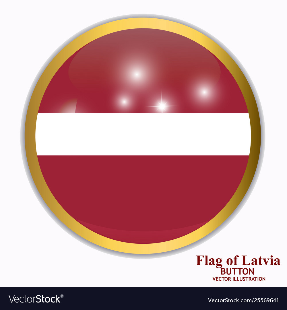 Button with flag latvia vector image Button with flag latvia