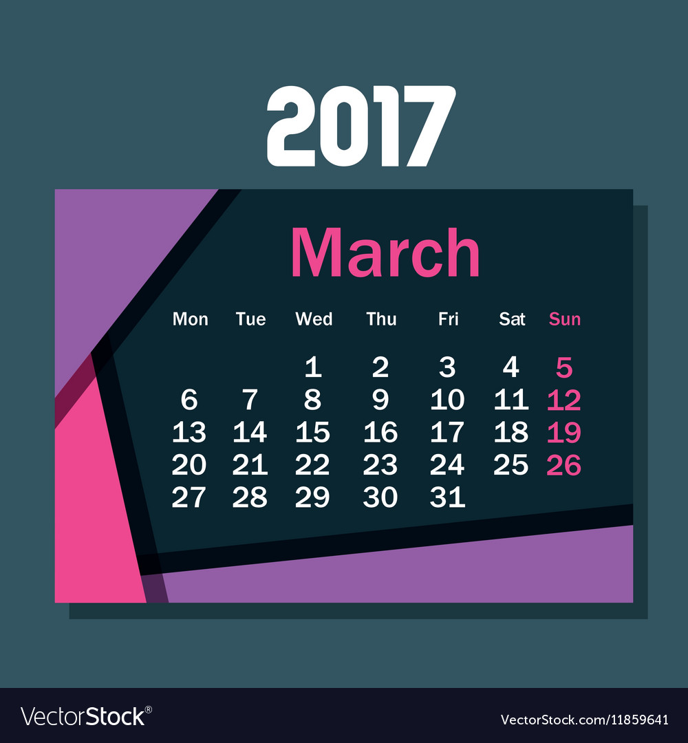 Calendar march 2017 template icon