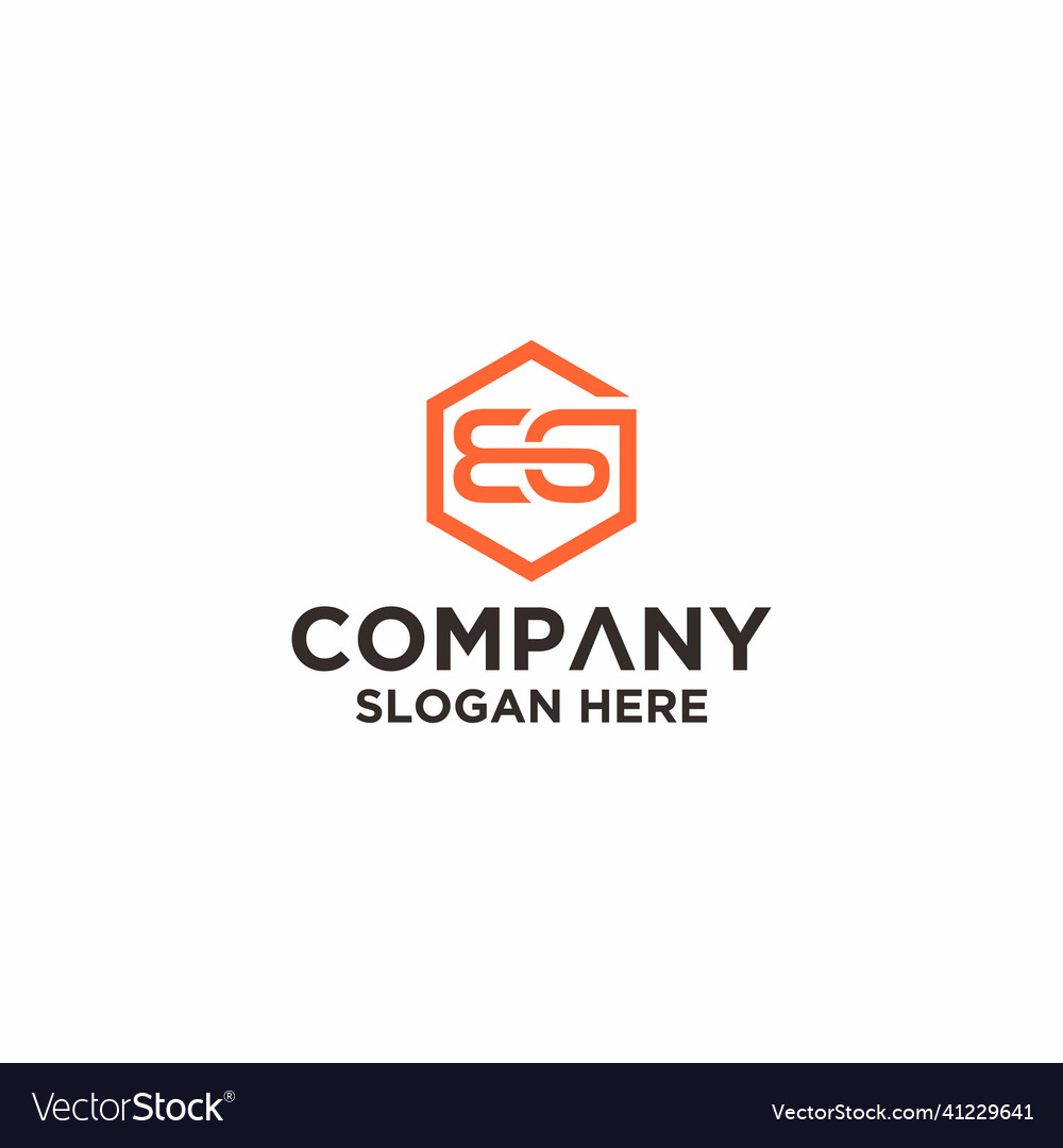 Eg initial monogram logo with hexagonal shape vector image Eg initial monogram logo with hexagonal shape