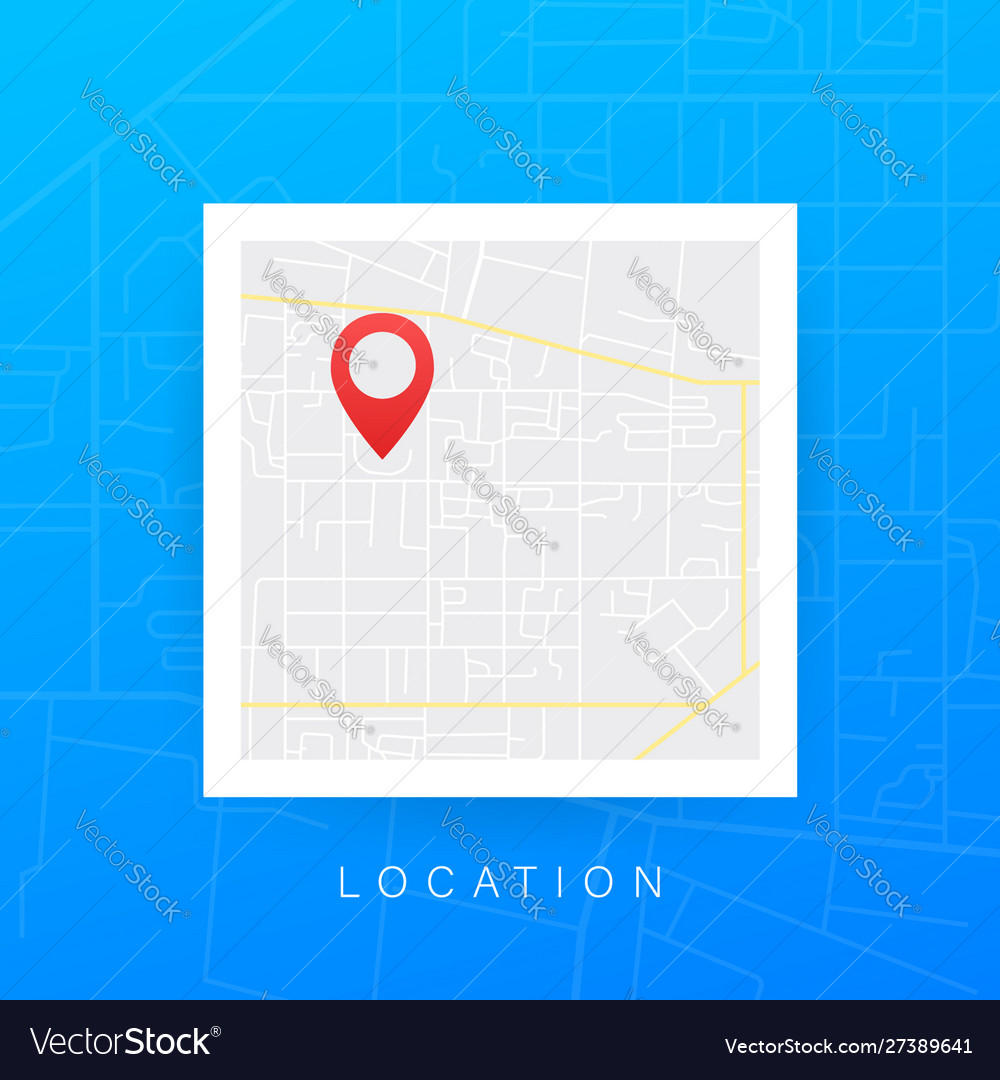 Gps navigator pointer on city map from place vector image Gps navigator pointer on city map from place