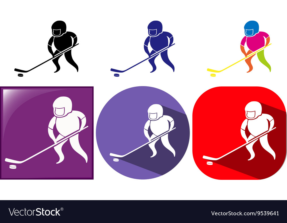 Hockey icon in three designs