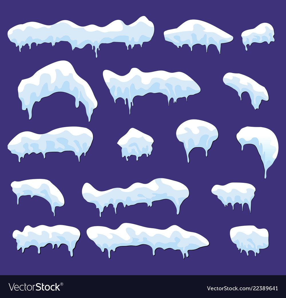 Icicles snow cap drift symbol icon design set