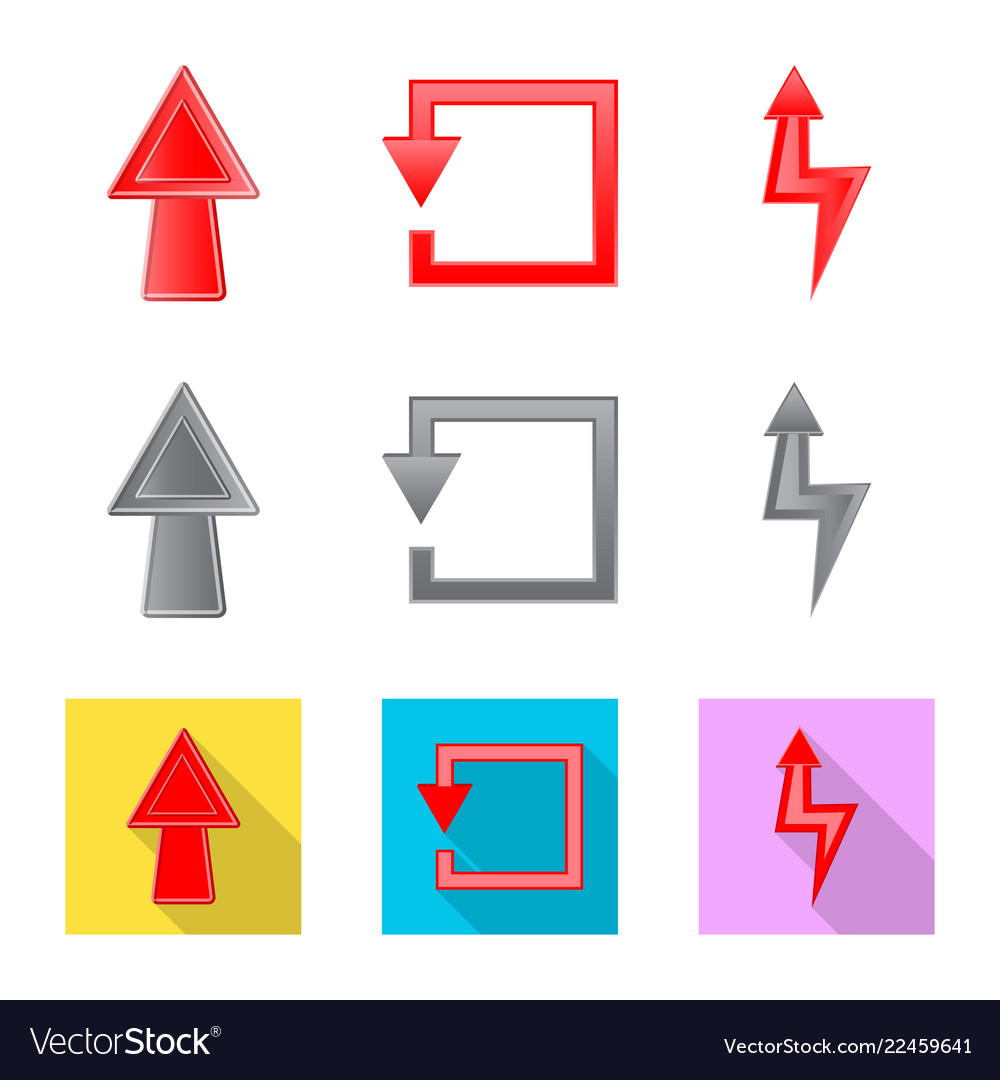 Isoliertes Element- und Pfeilzeichenset vector image Isoliertes Element- und Pfeilzeichenset