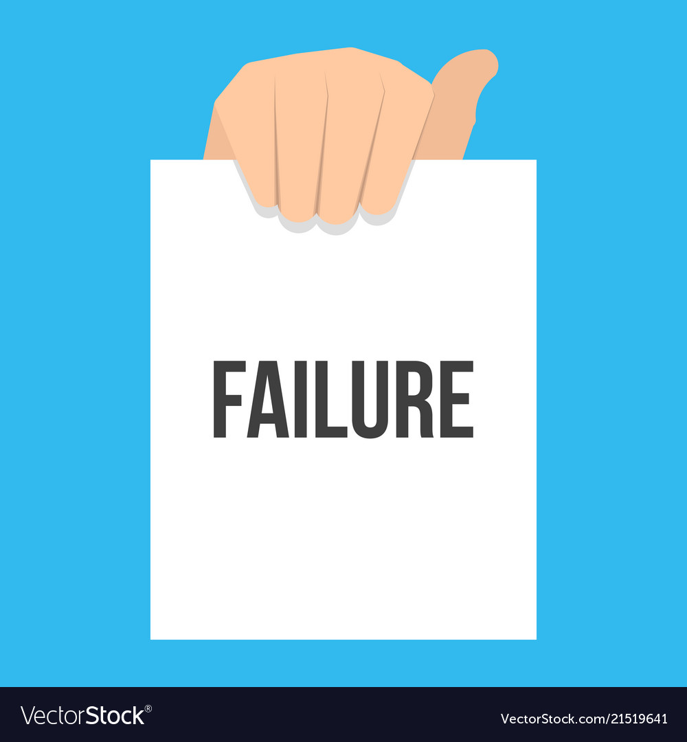 Man showing paper failure text vector image Man showing paper failure text