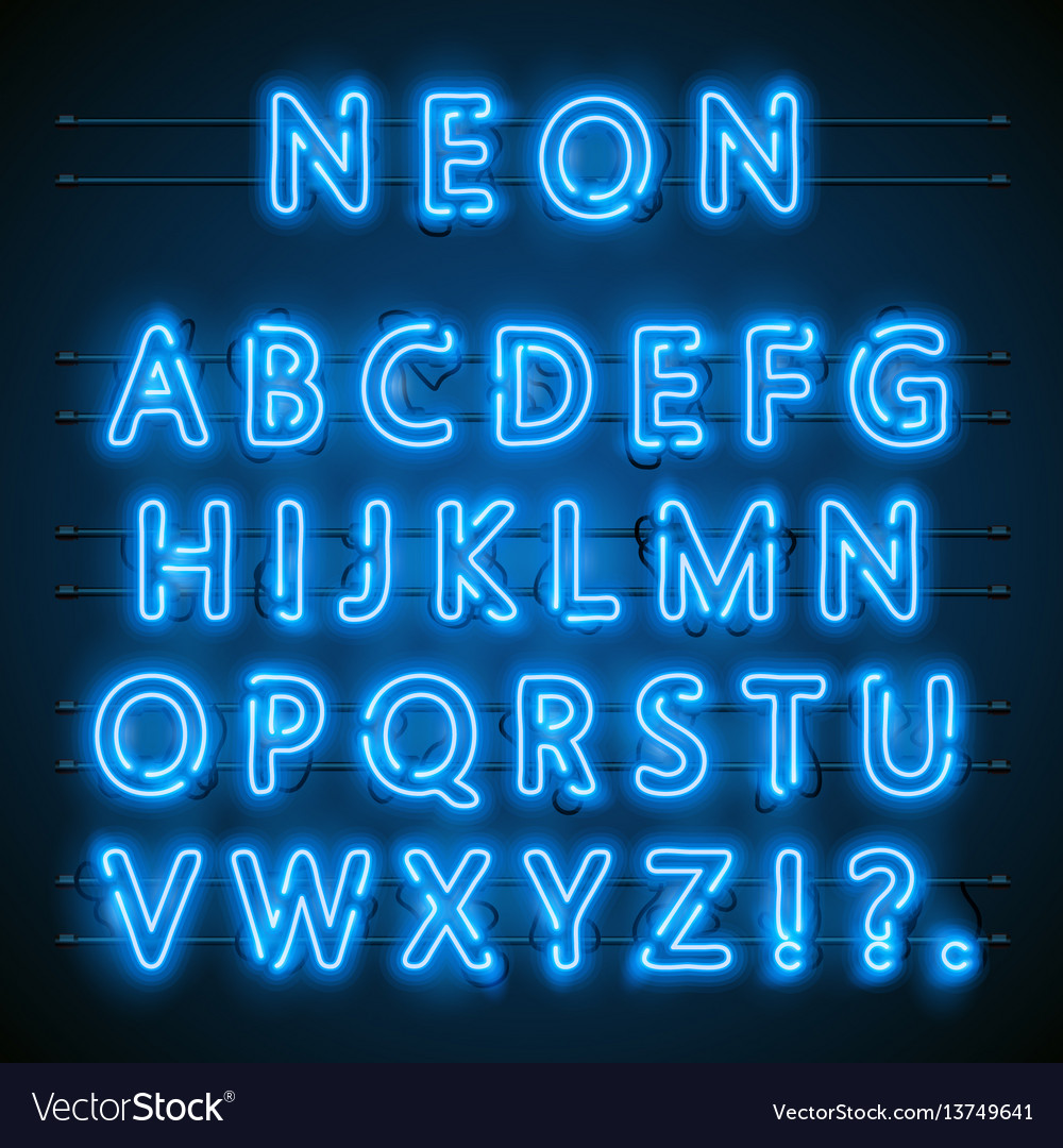 Neon City Font - Blue & Black