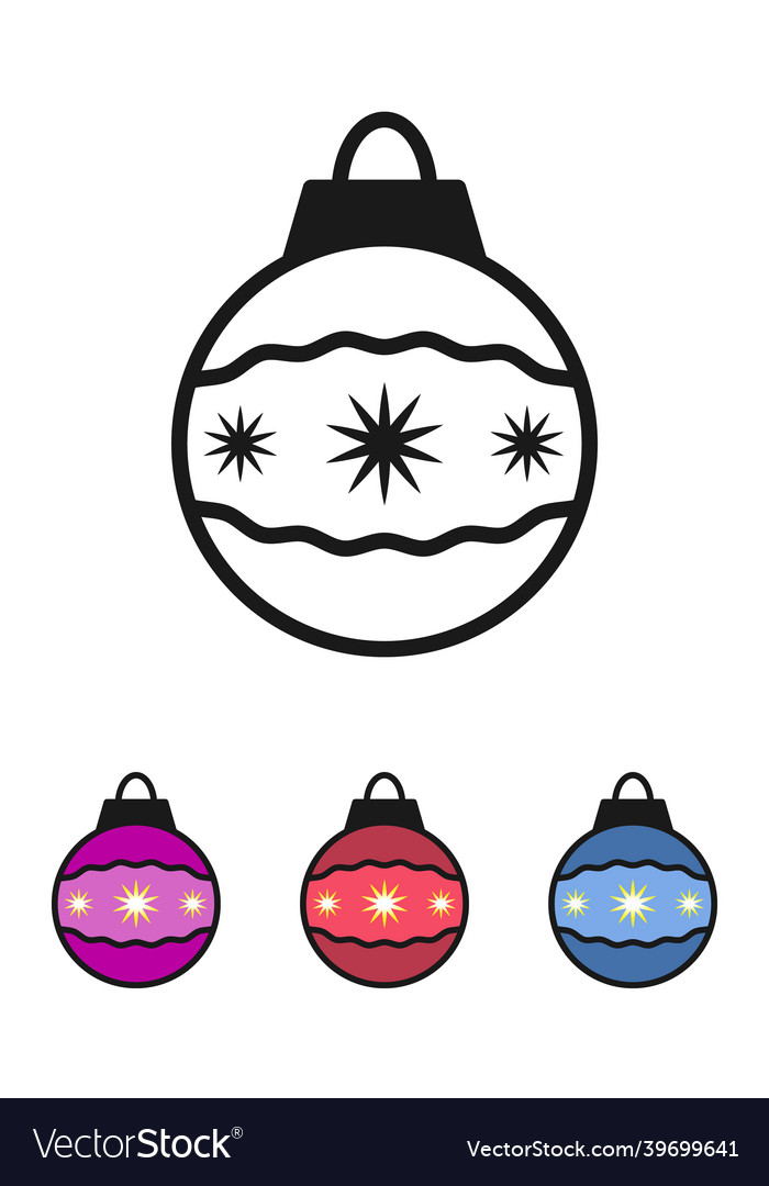 New year balls icons christmas decorative black