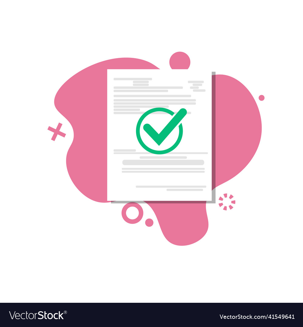Paper document with checkmark icon evaluation vector image Paper document with checkmark icon evaluation
