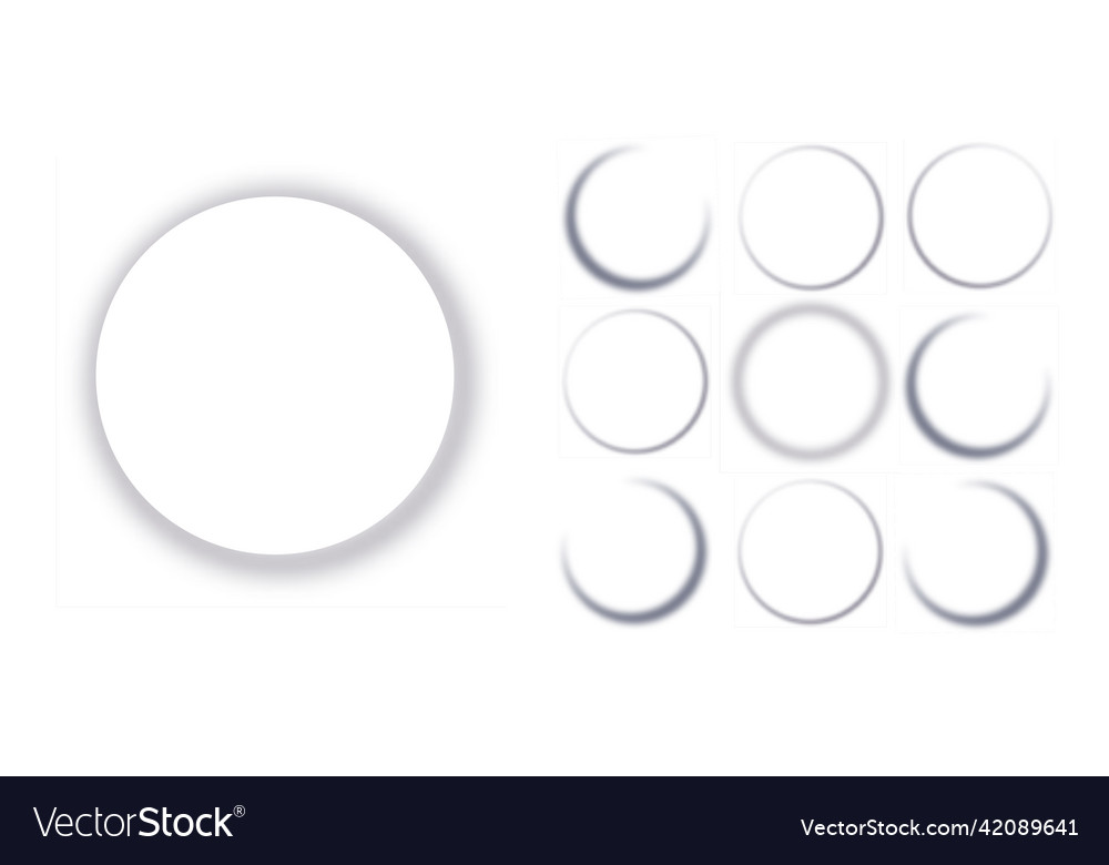 Realistic round shadow with soft edges gray vector image Realistic round shadow with soft edges gray