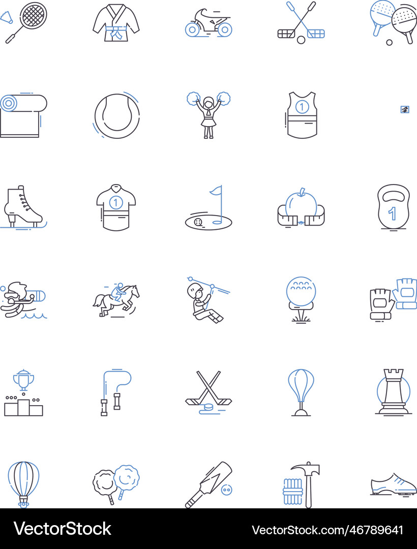Recreation line icons collection outdoors Vector Image