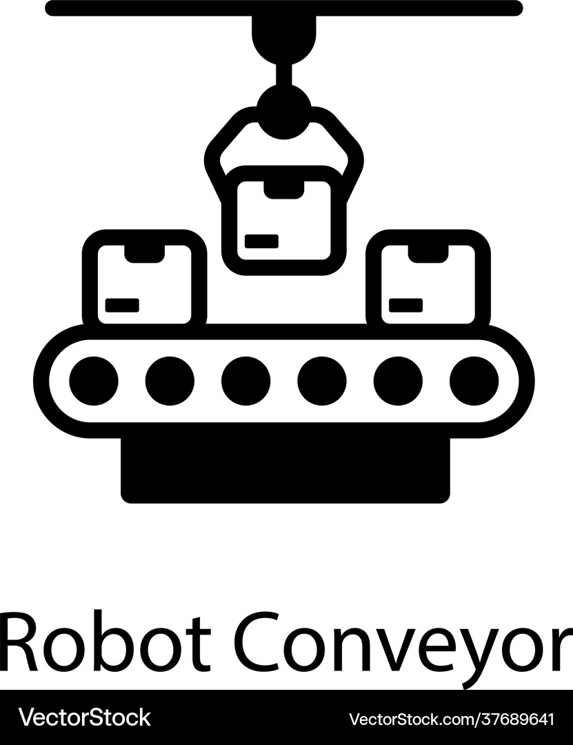 Robot conveyor Royalty Free Vector Image - VectorStock