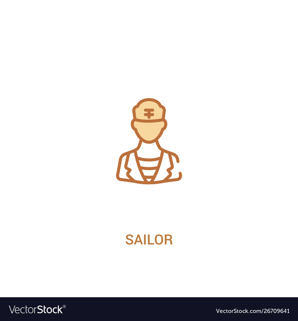Sailor concept 2 colored icon simple line element