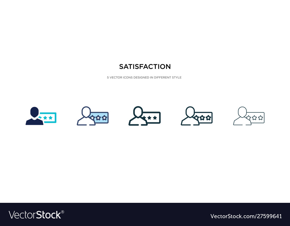 Satisfaction icon in different style two colored vector image Satisfaction icon in different style two colored
