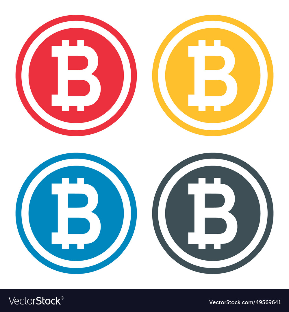 Set of bitcoin web coin internet electronic vector image Set of bitcoin web coin internet electronic