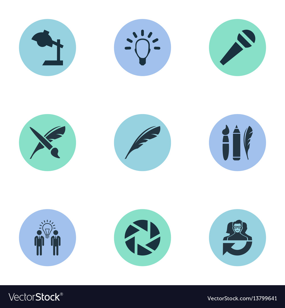 Set of simple visual art icons