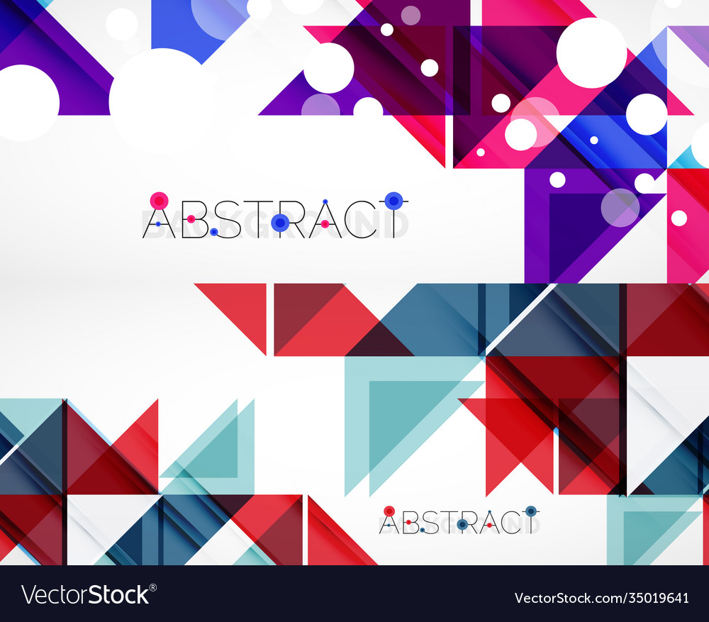 Set triangle abstract backgrounds