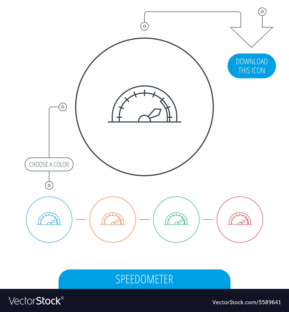 Speedometer icon speed tachometer with arrow