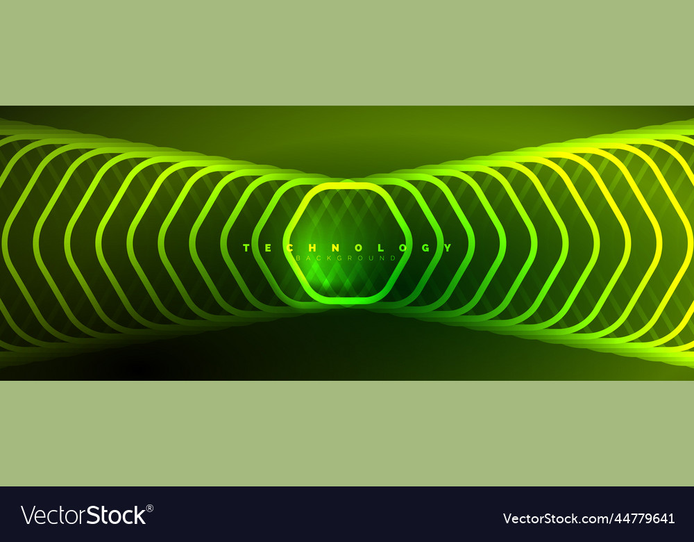 Techno shiny hexagons abstract background