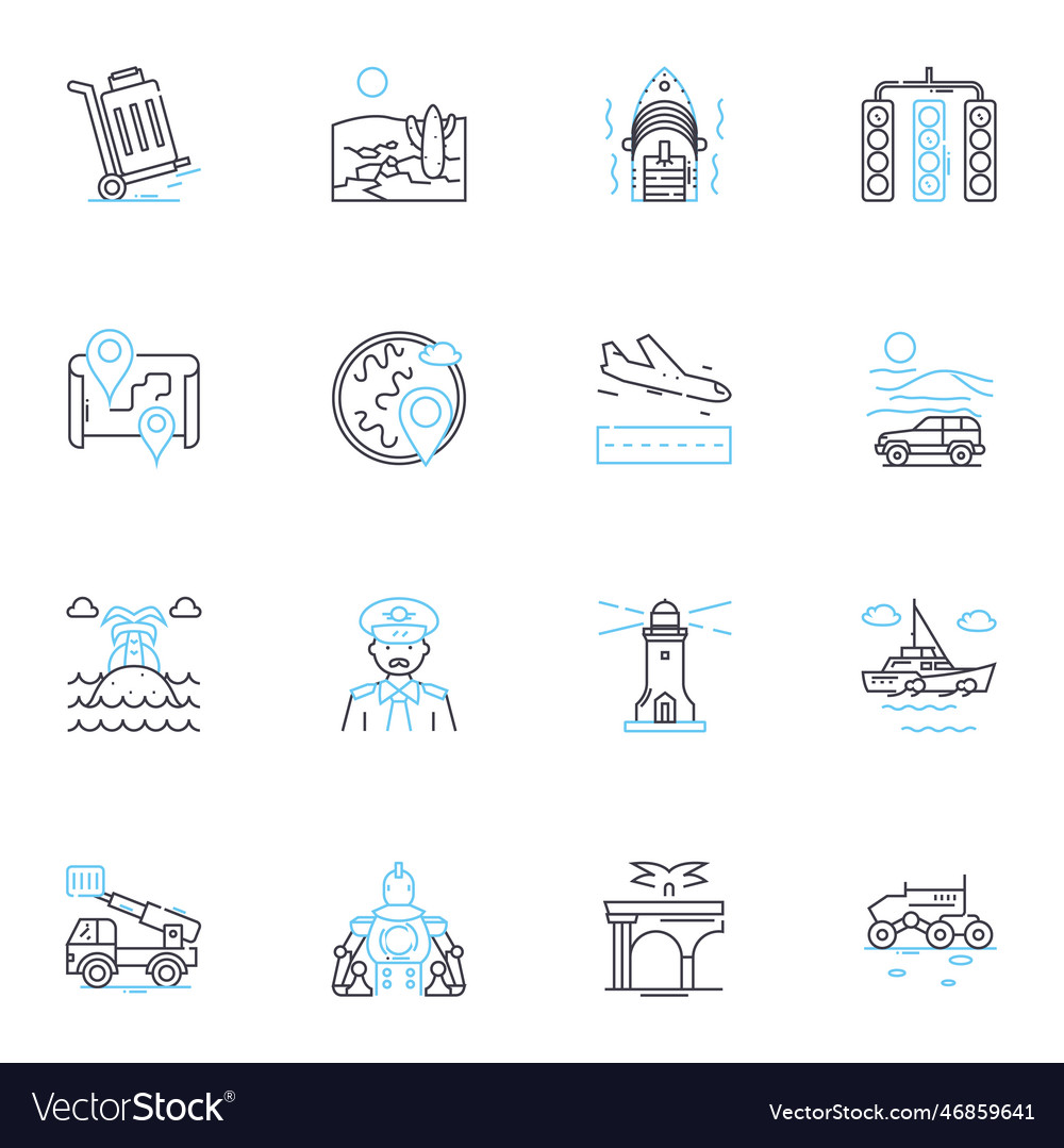 Terminal linear icons set command-line console